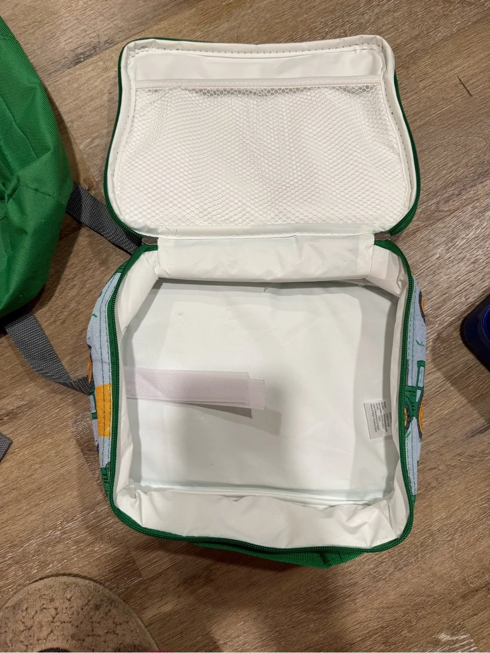 Kids Green Backpack with Tractor Lunchbox